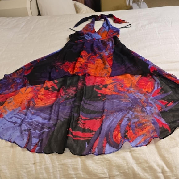 bebe High Low Dress in Purple and Pink - Picture 9 of 15